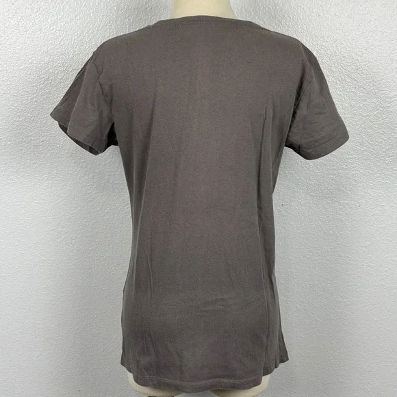 Hard Rock Cafe Aruba Womens Gray V-Neck Graphic T-Shirt Pink Roses Rhinestone S - Picture 5 of 10